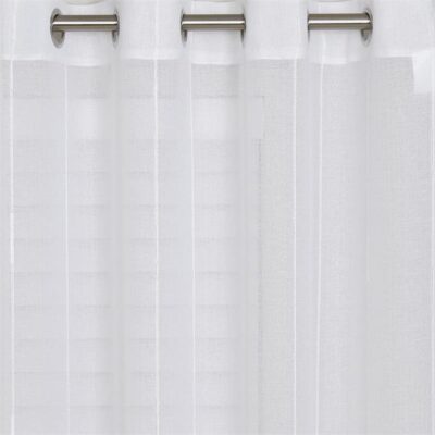Geneva Stripe Sheer Eyelet Curtain 220cm & 250cm Drop